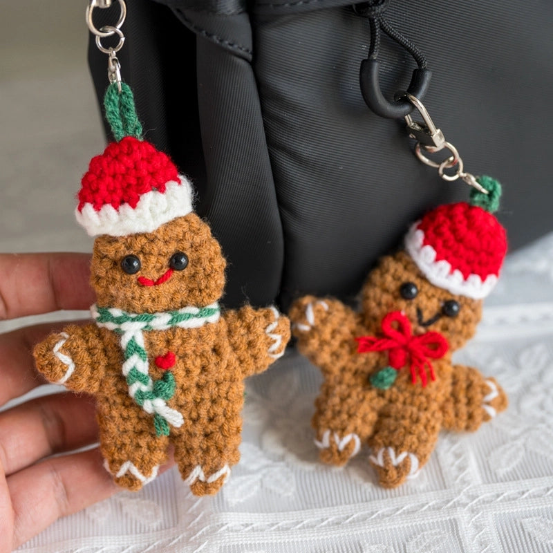 Cute Gingerbread Plush Christmas Bag Pendant Keychain