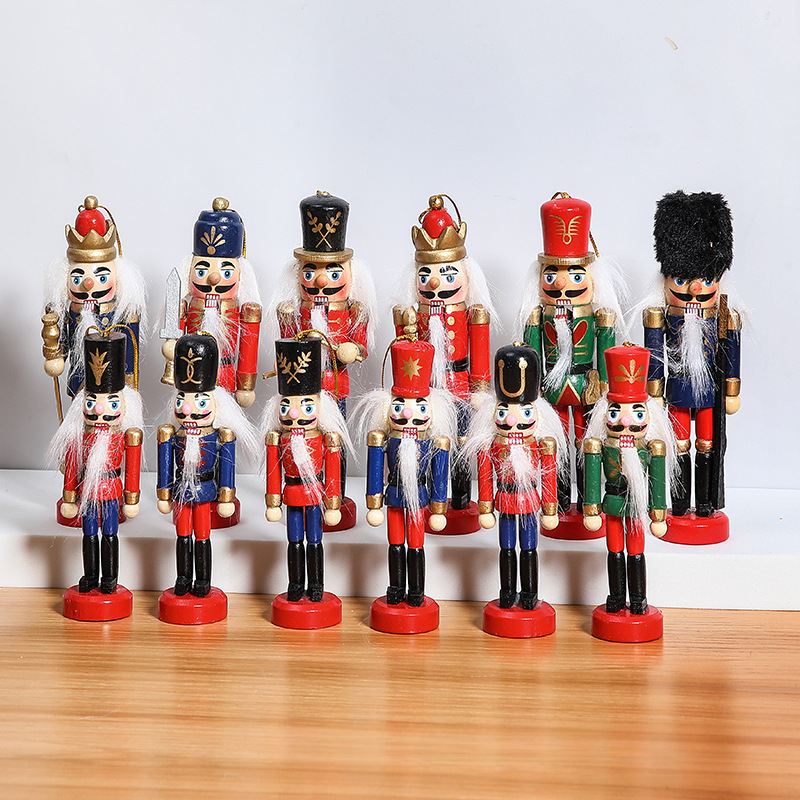 Nutcracker Colorful Wooden Soldier Puppets DIY Art Craft Decorations