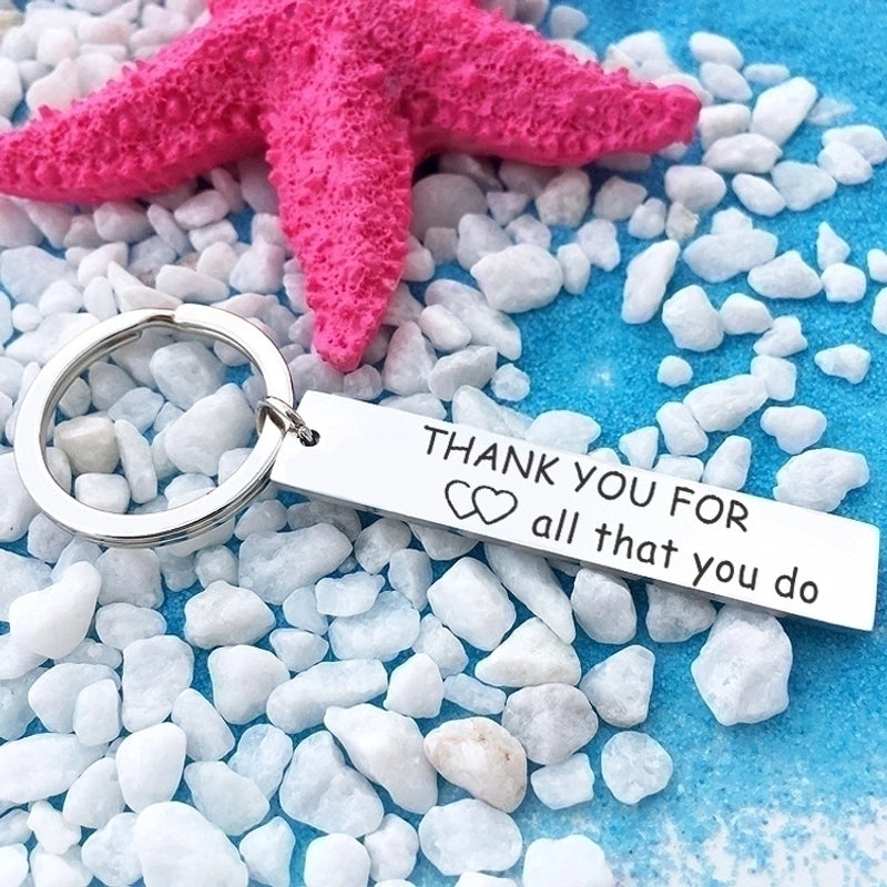 Thank You For All That You Do Lettering Stainless Steel Keychains Nurse’s Day Teacher’s Day Gift