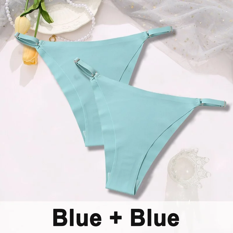 Billionm Women Sexy Ice Silk Panties Seamless Brazilian Panty Adjustable Waist Bikini Underwear Female Low Waist Soft Intimates Lingerie
