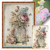 (Big Size)Peony In Vase - 11CT Stamped Cross Stitch 40*60cm/15.75*23.62in