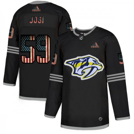Men's  Nashville Predators #59 Roman Josi 2020 Grey USA Flag Stitched NHL Jersey
