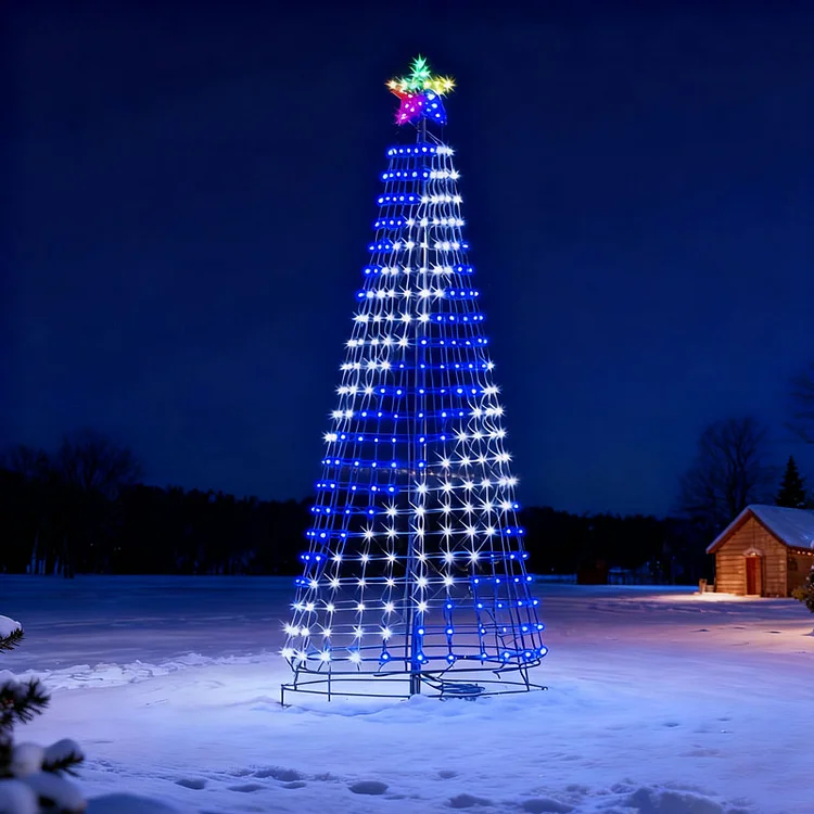 2025 New Animated LED Light Show Cone Christmas Tree