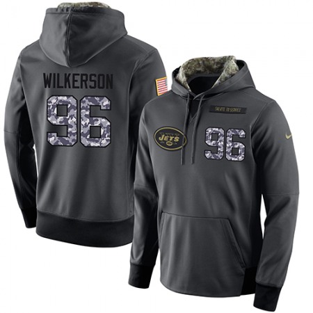 NFL Men's  New York Jets #96 Muhammad Wilkerson Stitched Black Anthracite Salute to Service Player Performance Hoodie
