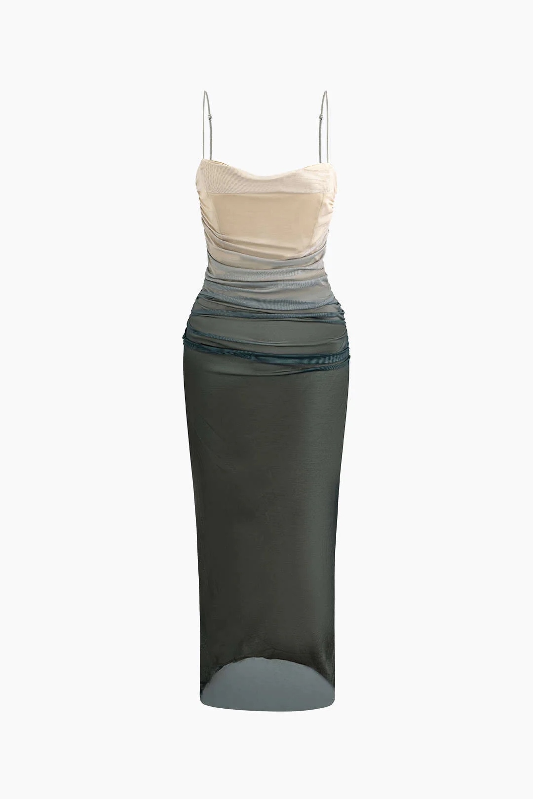 Rotimia Mesh Ruched Maxi Dress