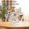 (US Local)5D DIY Special Shape Diamond Painting Desk Ornament Handmade Clock Kit(Tea Time)