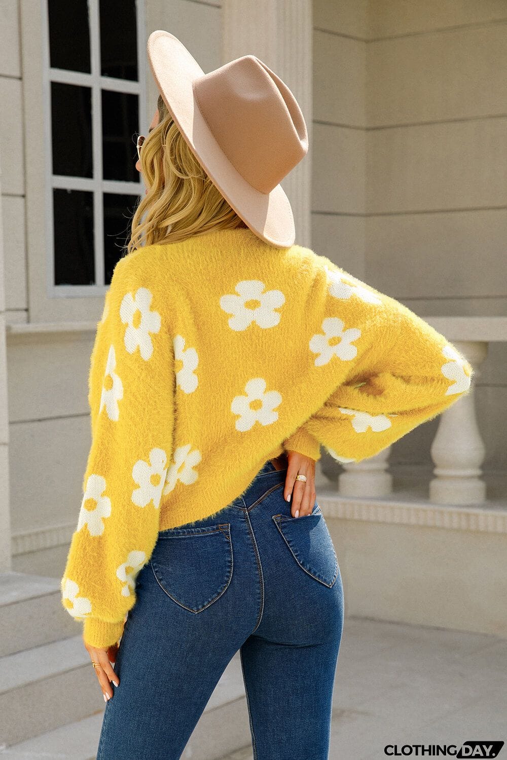 Floral Open Front Fuzzy Cardigan