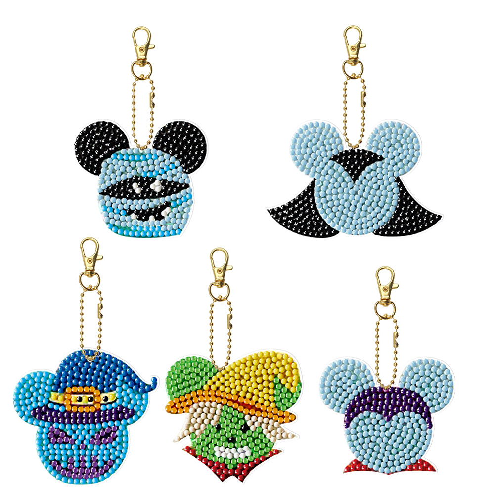 

5pcs Micky Mouse Double Sided- 5D DIY Craft Keychain, 501 Original