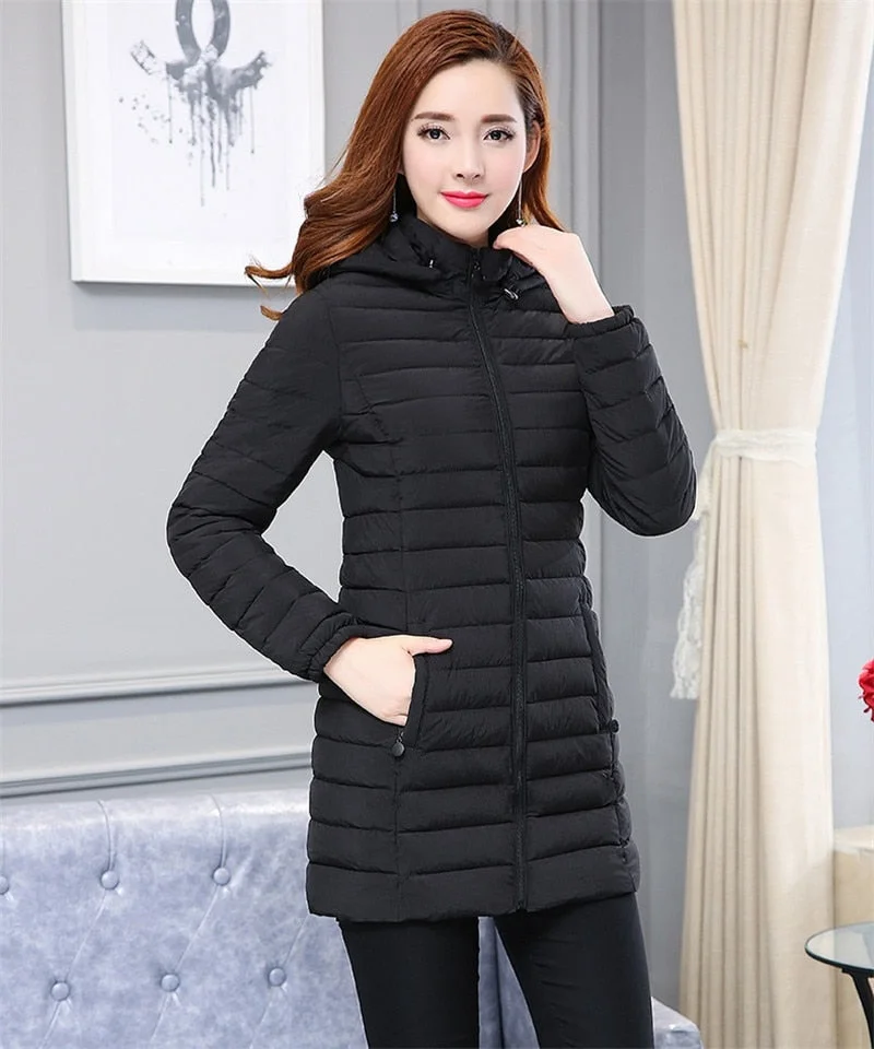 Down cotton Jackets for Womens 2020 Autumn Winter Hooded Parkas Plus size 6XL Keep warm Coat Slim Female Thin Tops IOQRCJV N172