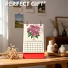 Bouquet Diamond Art Monthly Flip Tabletop Calendar January 2027 - December 2027 Small Desktop Calendar Planner for Living Room Bedroom Office Desk Gift Giving
