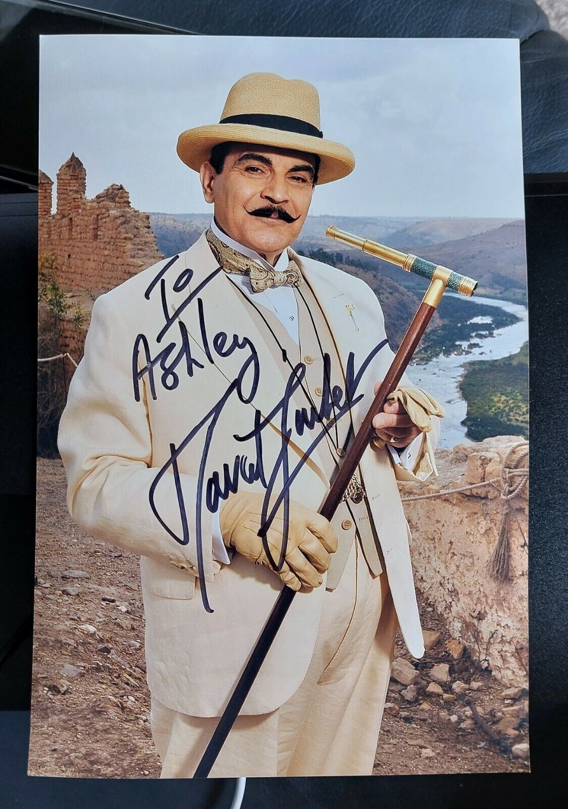 David Suchet Poirot Signed Autographed 6x9 Inch Picture Dedicated