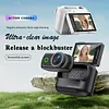 Compact Panoramic Action Camera Anti-Shake WiFi Mini Sports Camera 2.0in Flip Screen with Magnetic Neck Strap for First-person View Shooting