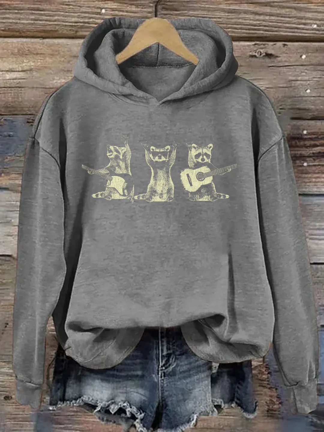Funny Raccoon Band Hoodie