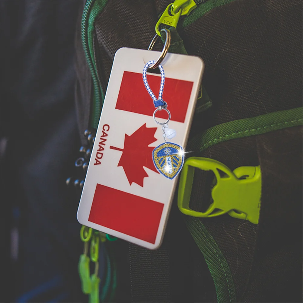 Leeds United FC DIY Diamonds Painting Keychain Crystal Mosaic Keyring Crafts Gift(Double Sided)