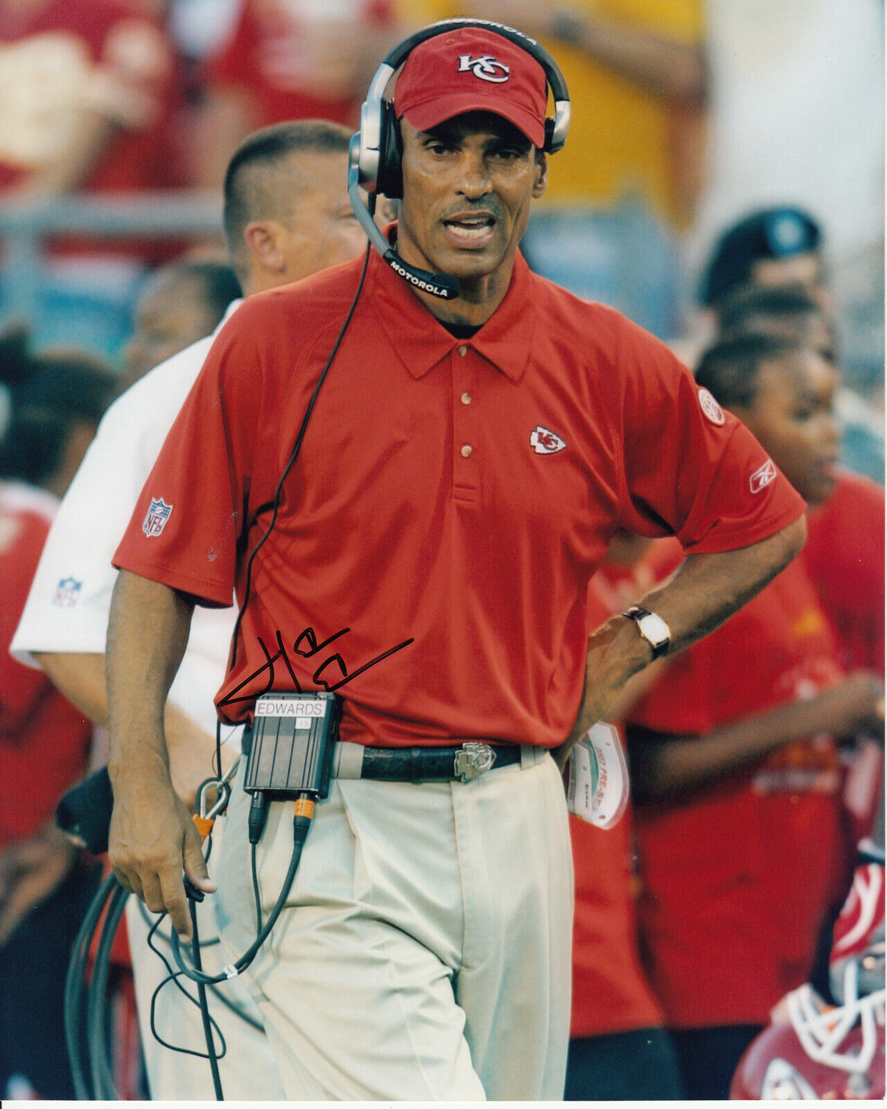 Herman Edwards #3 8x10 Signed Kansas City Chiefs 032419