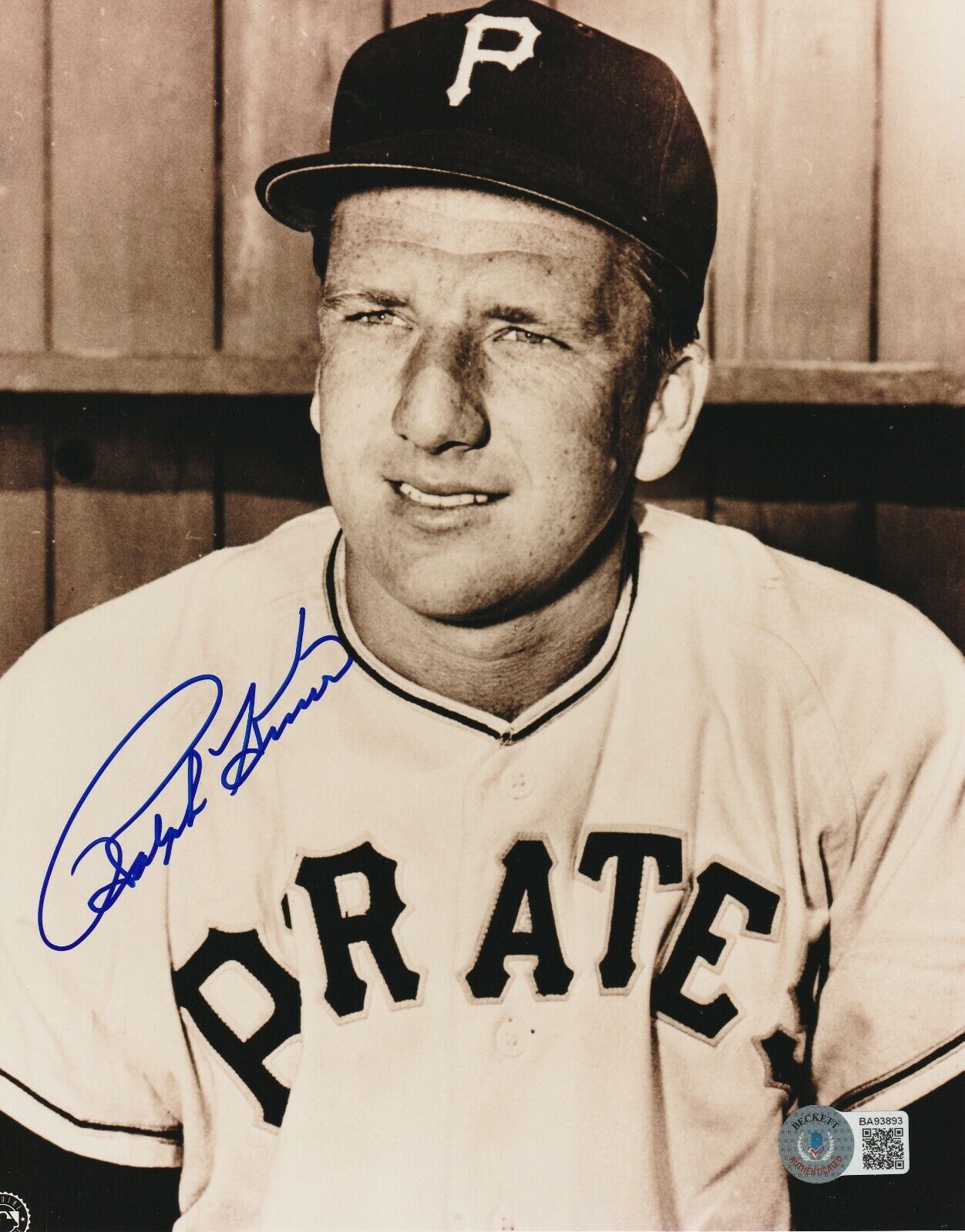 RALPH KINER Signed Pittsburgh PIRATES 8x10 Photo Poster painting w/ Beckett COA (BAS)