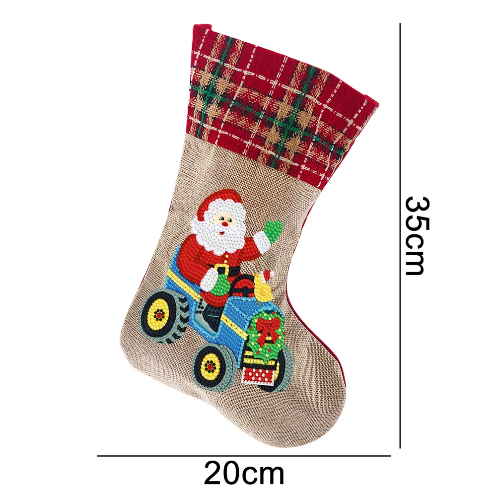 Flannelette Santa Claus Stockings Decorative Stocks Cute for Gift(35*20cm)