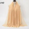Pleated Linen Cotton Scarf Woolen Edge Women Hijab Shawl