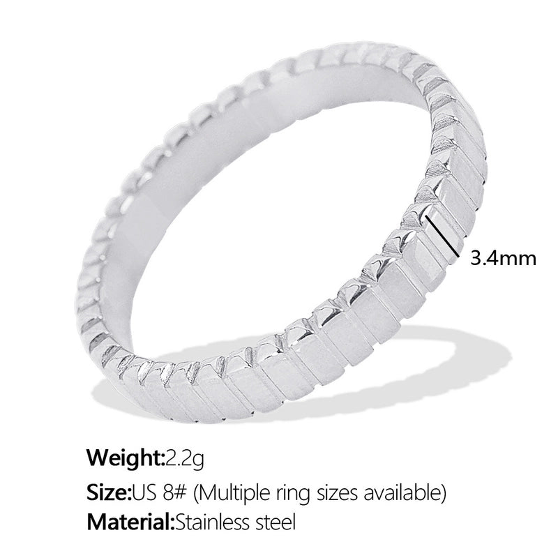 Titanium Steel Minimalist Geometric Plating Rings