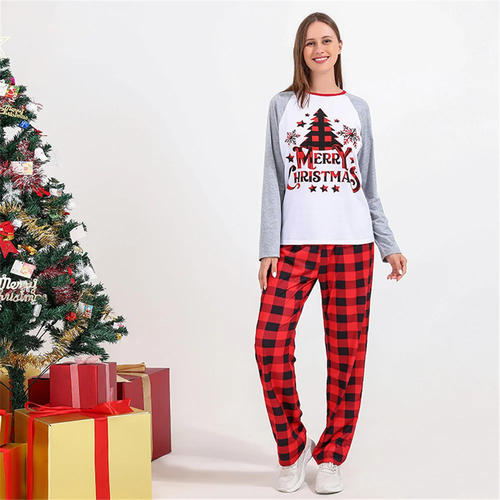 Christmas Tree Print Family Pajama Set + Baby Jumpsuit
