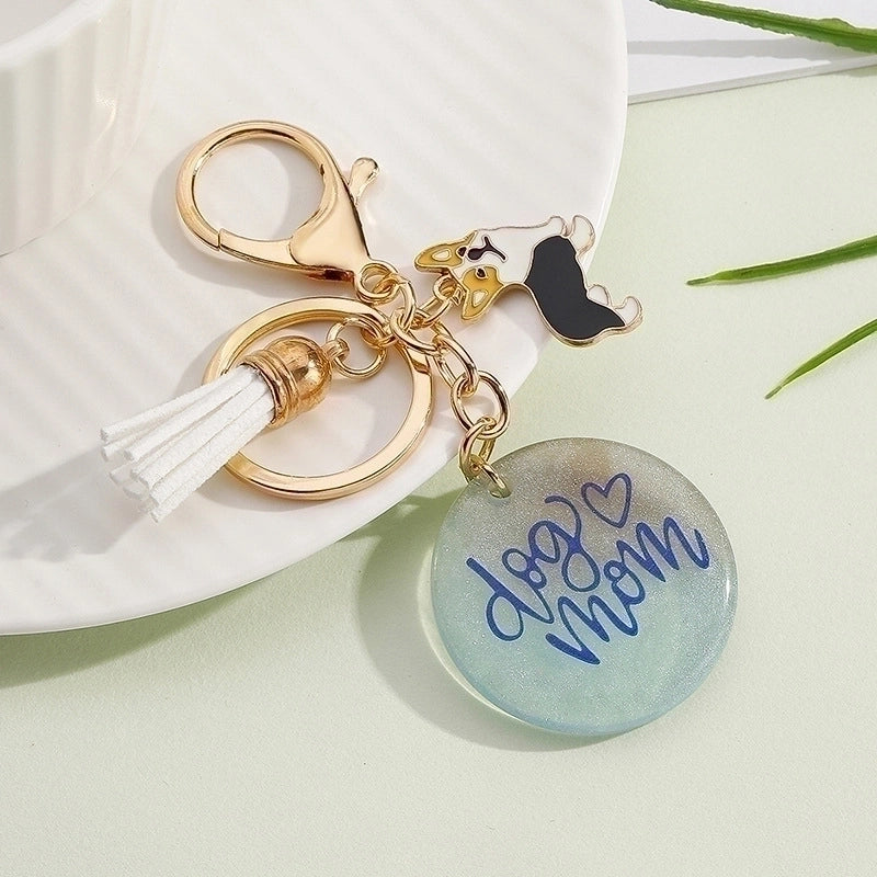Cute Letter Resin Mother’s Day Unisex Keychain