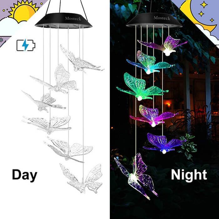 Solar Butterfly Wind Chimes