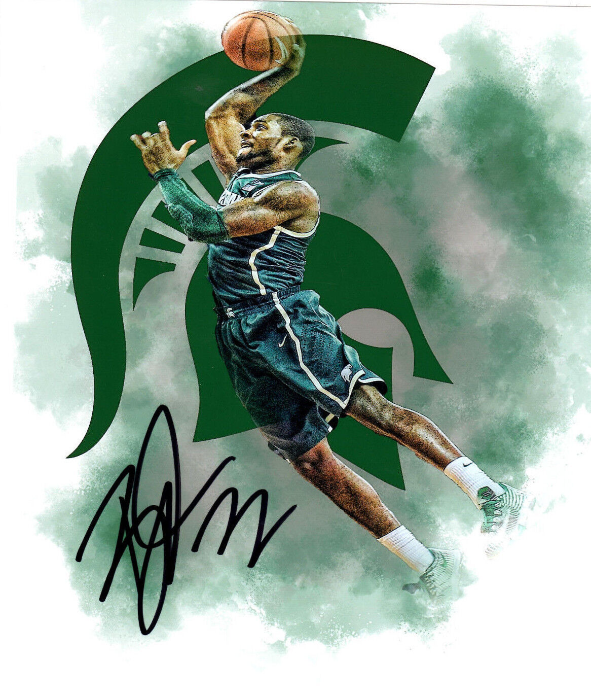 Branden Dawson Michigan State Spartans hand autographed signed 8x10 Photo Poster painting edit b