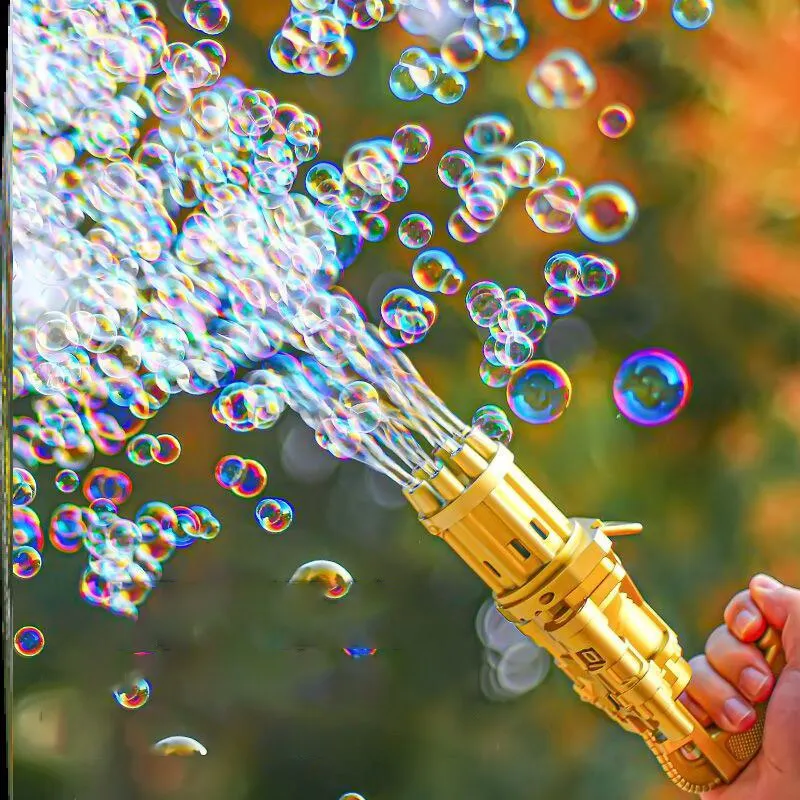 Gatling Bubble Machine 2021 Cool Toys & Gift (Free Bubble Liquid)