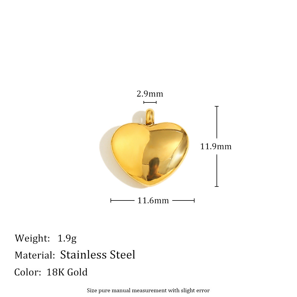 Diy Necklace Accessories Stainless Steel 18K Gold Plated Rose Flower Glue Bead Diamond Love Pendant Female