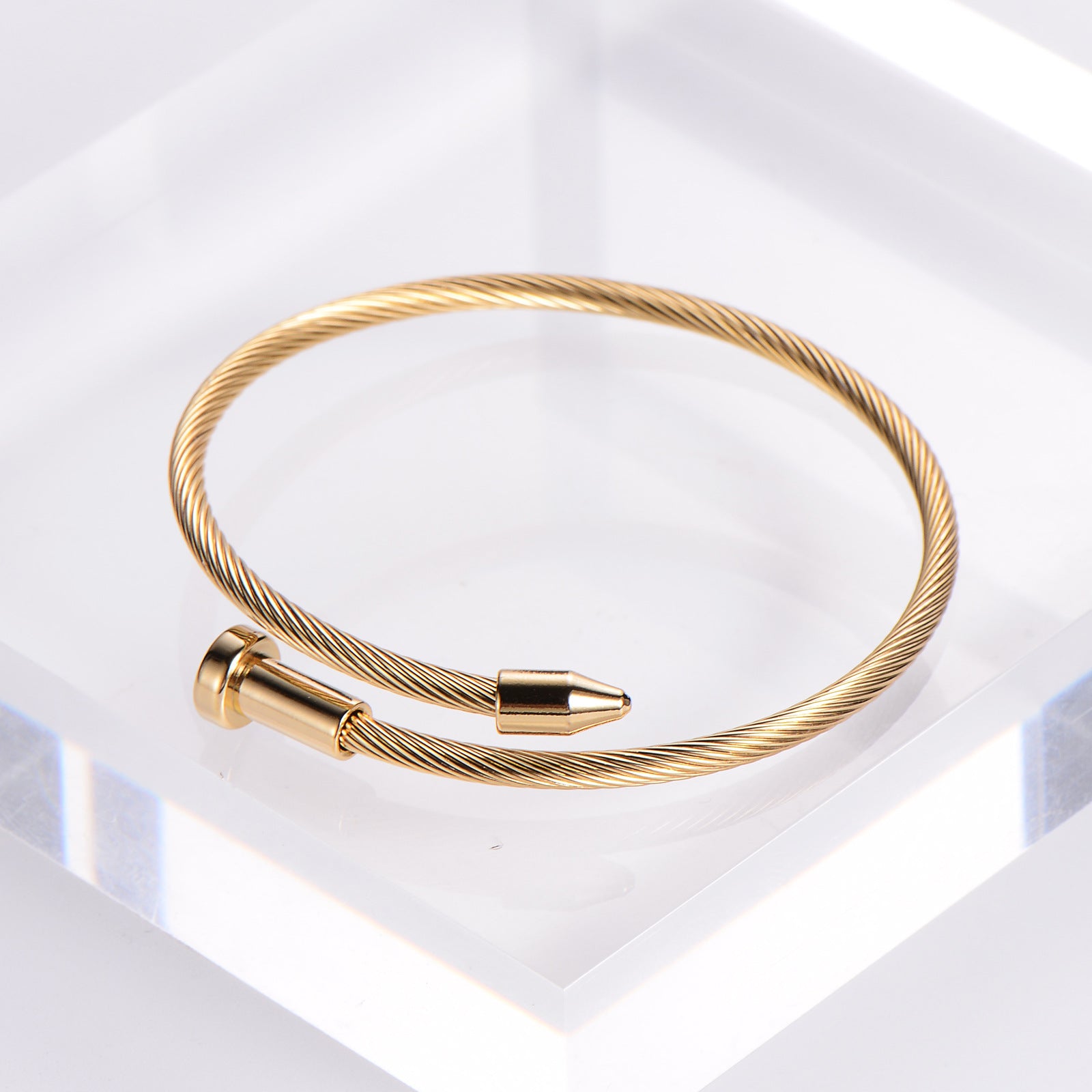 Studded Stainless Steel Electroplating Bangles