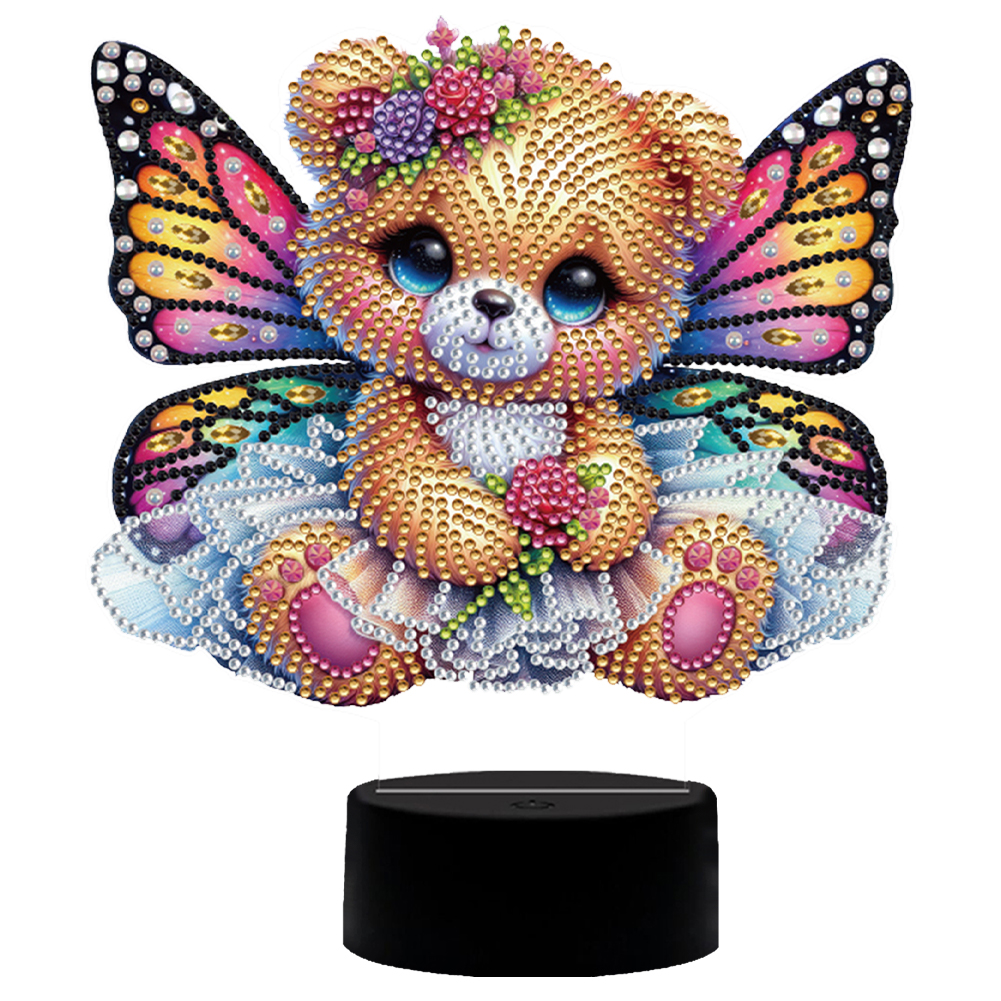 Butterfly Bear Diamond Painting Night Light Diamond Art Lamp Home Decoration