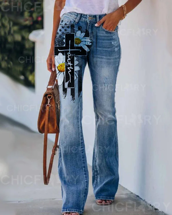Women's Faith Flag Daisy Pants