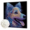 DIY Pearl Painting Wolf for Home Wall Decor with Frame(30x30cm)