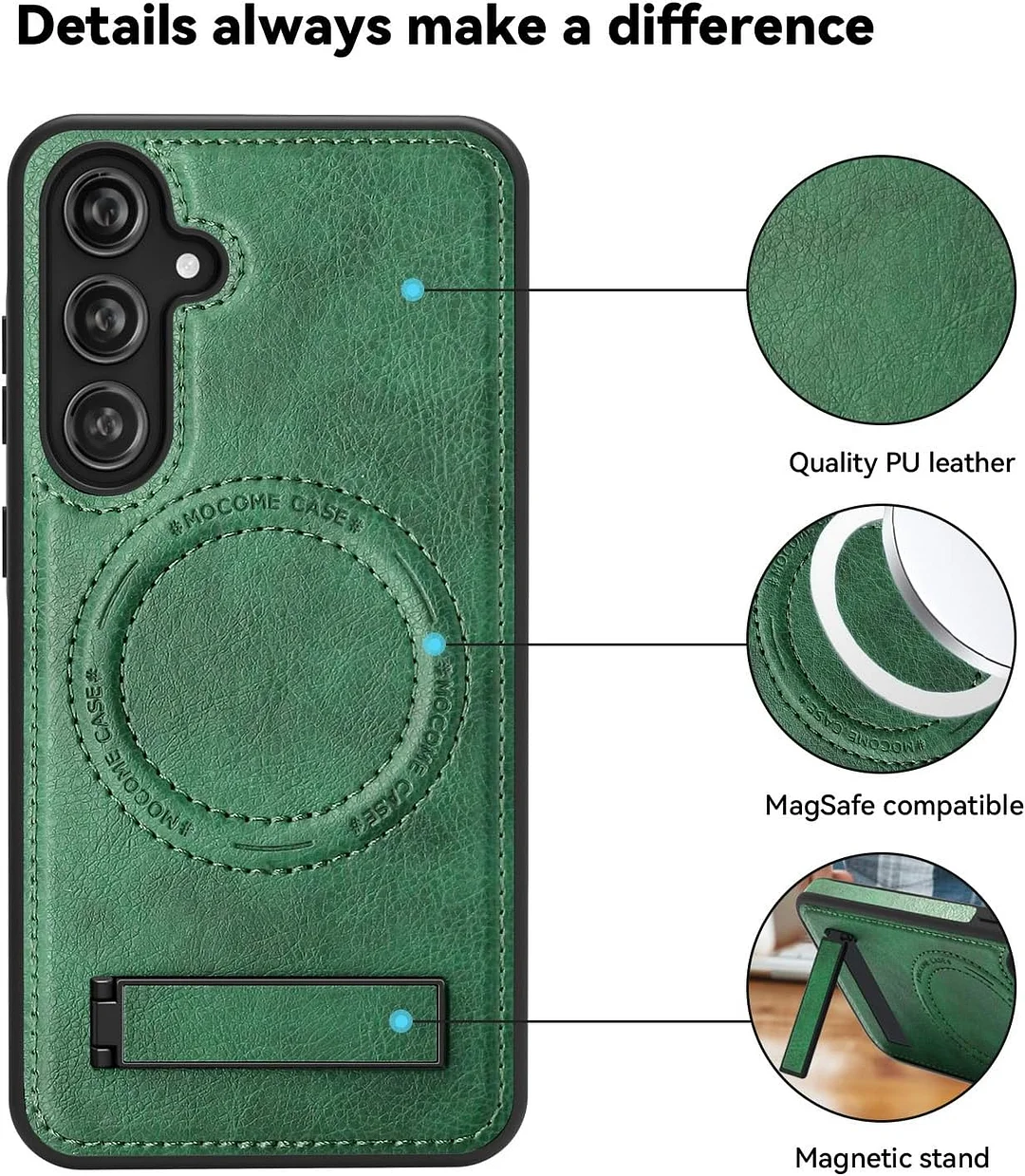 Samsung Galaxy Z Fold 6 Leather Case Magnetic Protective Case Holder Phone Case