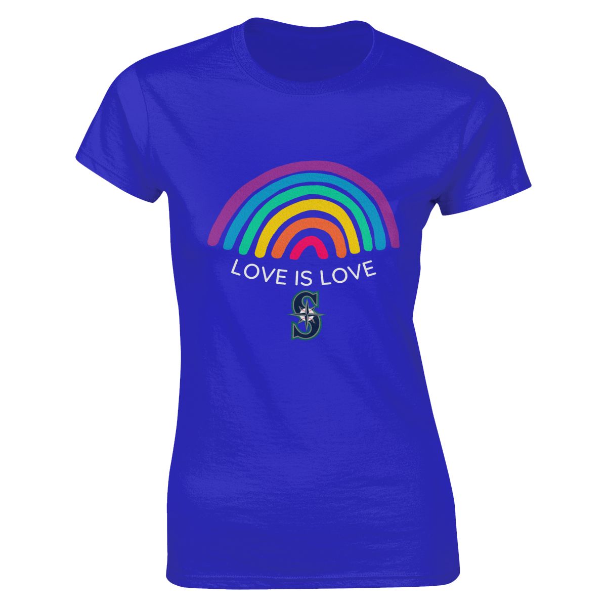 Seattle Mariners Love is Love Pride Rainbow Women's Short-Sleeve Cotton Tee