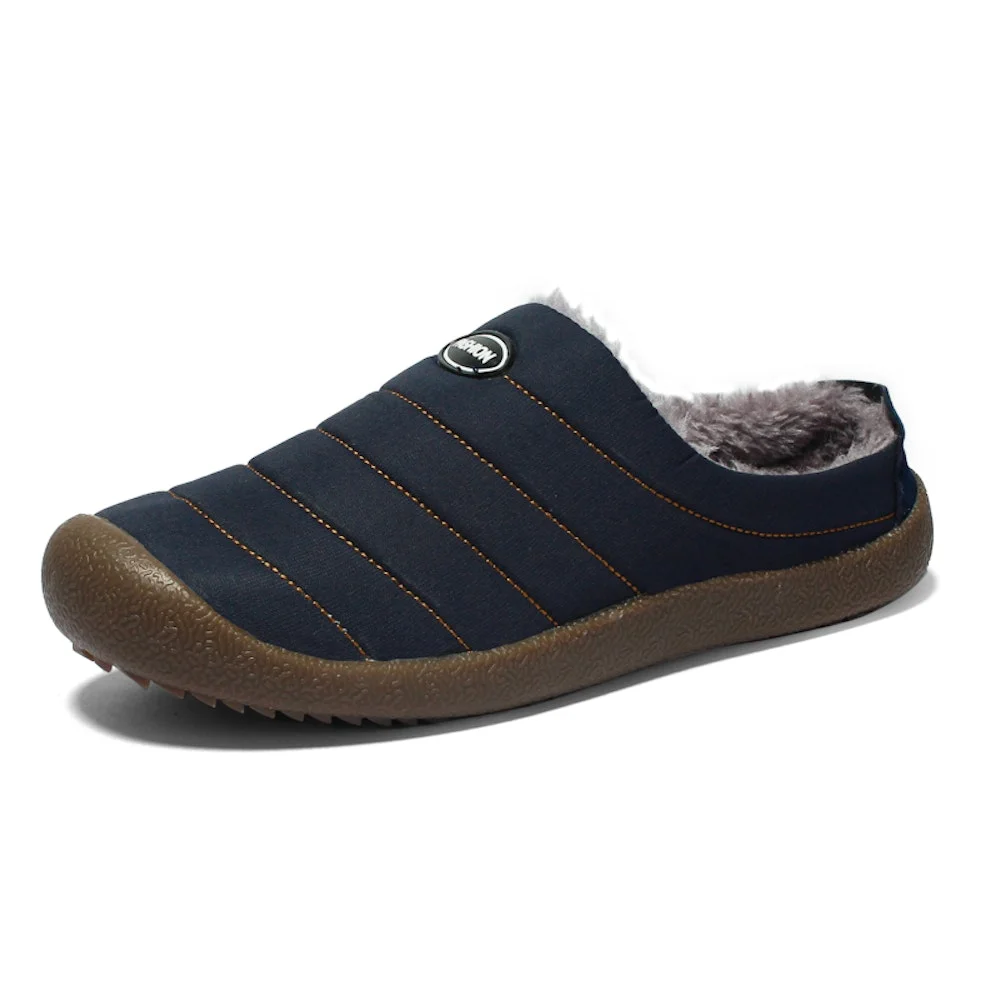 🔥Hot Sale🎁--70% OFF 🎉 Men's Winter Water-resistant Fur-lined Flat Othopedic Slippers trabladzer
