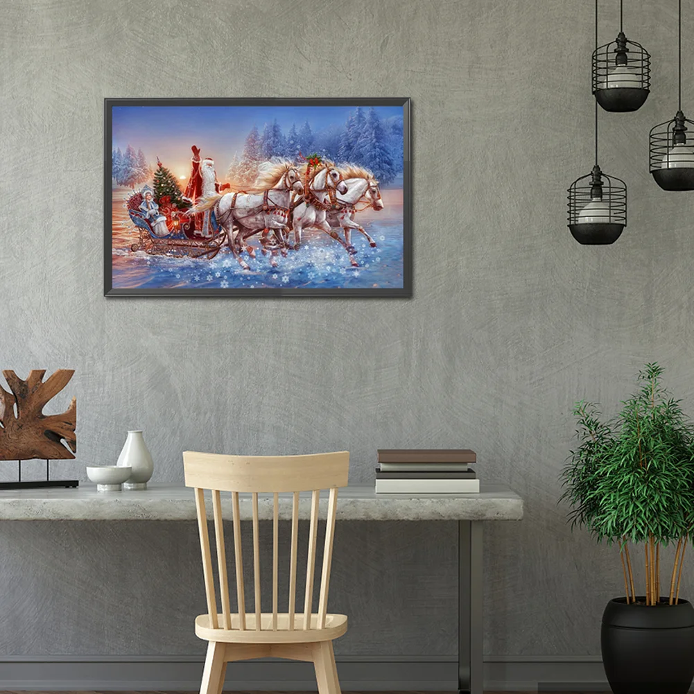 Diamond Painting - Full Round Drill - Santa Sleigh(60*40cm)