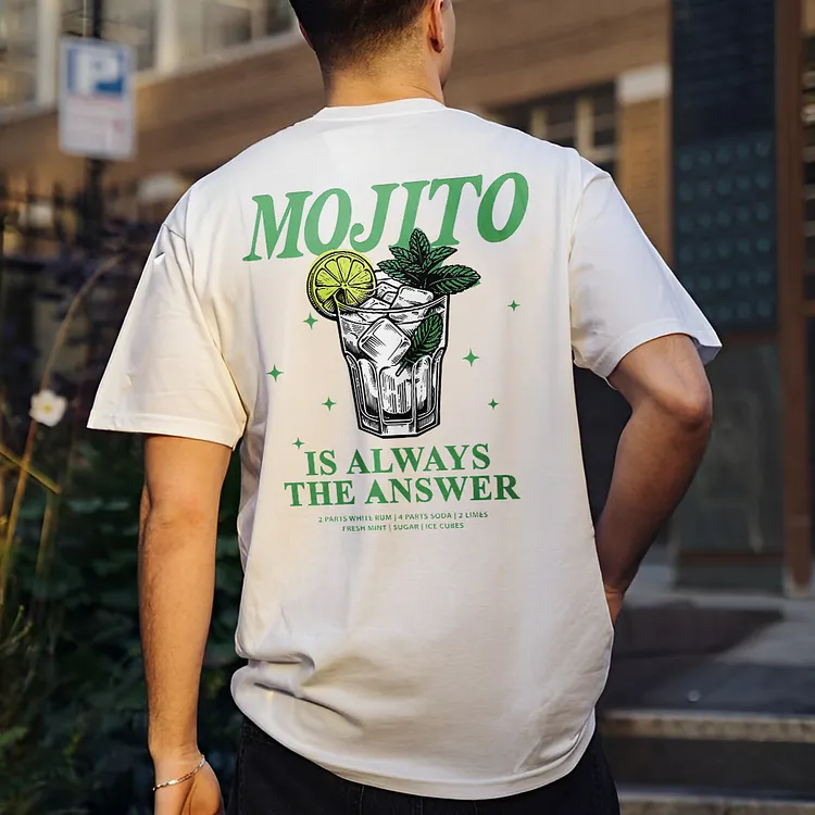 Mojito Is Always The Answer Printed Men's T-shirt