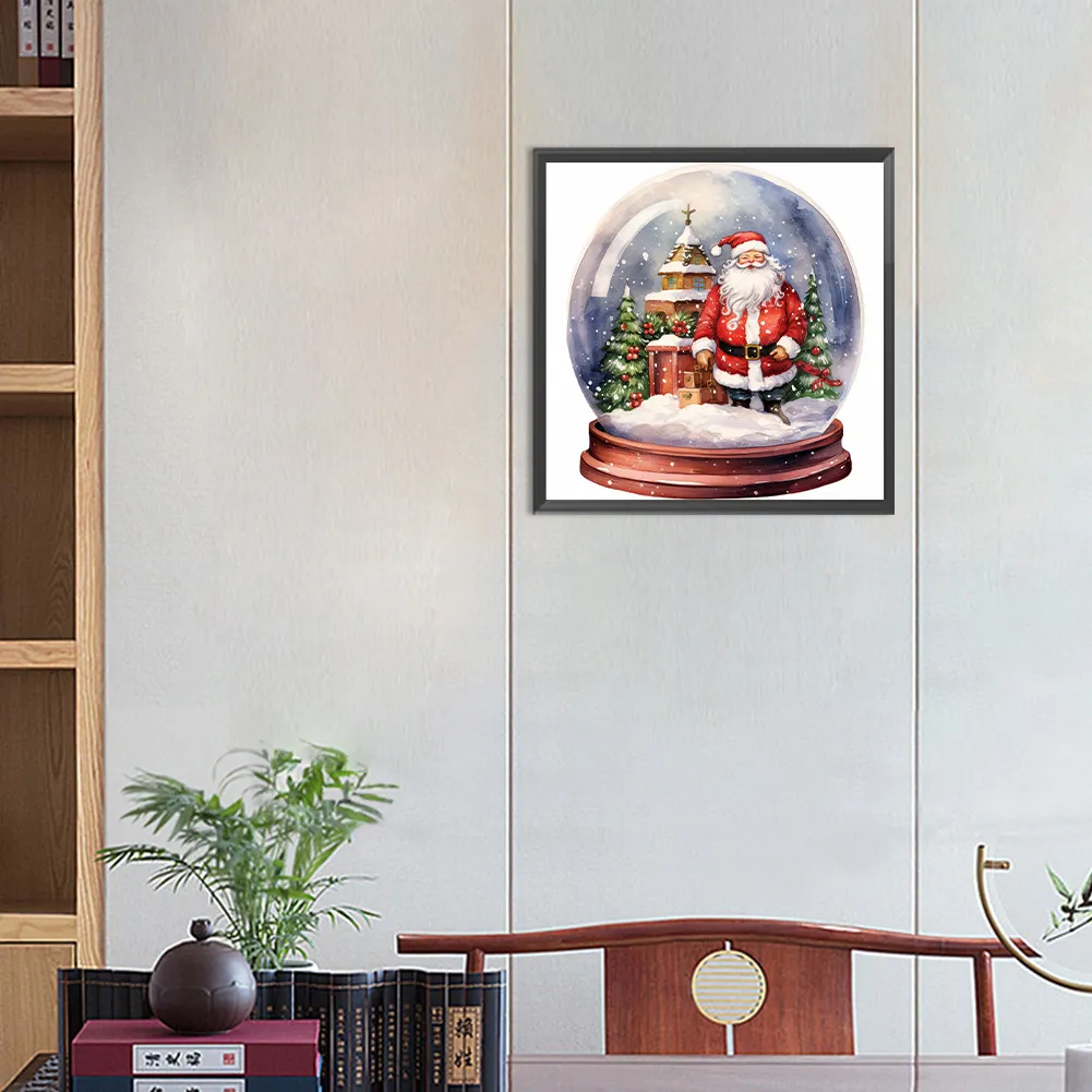 Diamond Painting - Full Round Drill - Santa Claus Crystal Ball(Canvas|30*30cm)