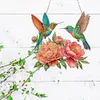 (US Local)Acrylic Special Shape Flowers Birds Diamond Painting Art Hanging Pendants
