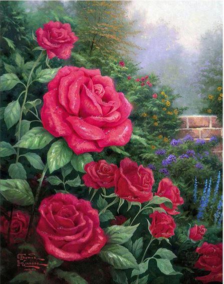 

Pink Roses In Garden – Paint By Numbers - 40*50CM, 501 Original