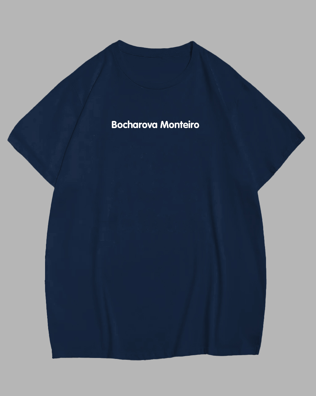 Big Guy's Navy Blue Bocharova Monteiro Letter Short Sleeve T-Shirt