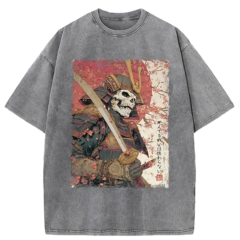 Samurai Under The Sakura Washed T-shirt artswardrobe