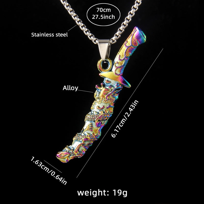 Gothic Cool Style Sword 201 Stainless Steel Zinc Alloy Plating Unisex Pendant Necklace
