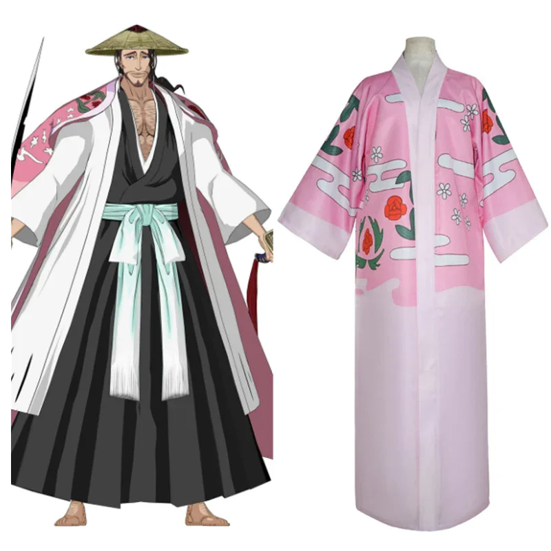 Anime BLEACH Kyoraku Shunsui Cosplay Costume Kimono Outfits Halloween Carnival Suit