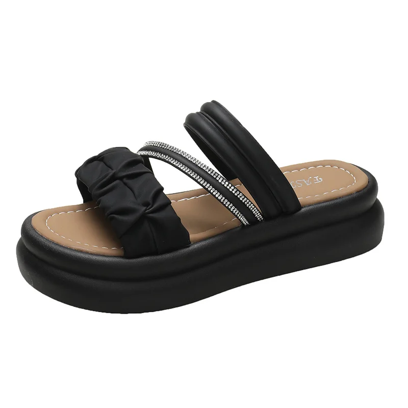 Woherb Woherb Bottom Cool Slippers Female Summer Outside Wear 2024 New With Skirt Fairy Wind Two Wear Fashion Beach One Word Drag-Outfit Ideas