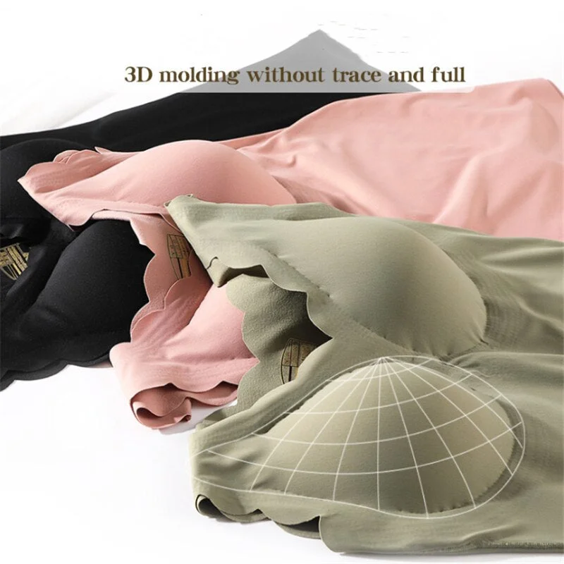 Women Tank Top Wireless Anti-mite Emulsion Paded Lingerie Push Up Seamless Vest Crop Tee Camisole Feminino Sleep Ruffles Cami