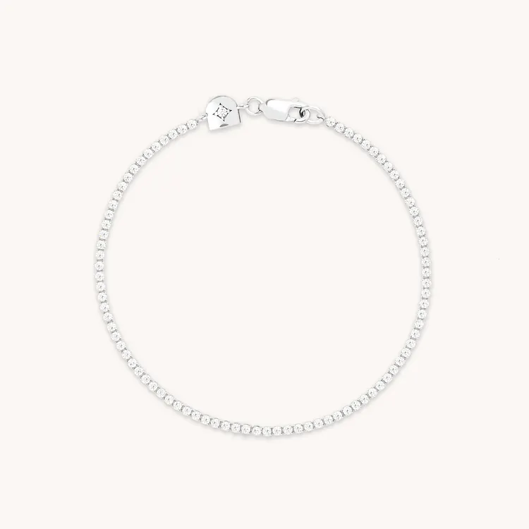 Tennis Chain Bracelet in Silver