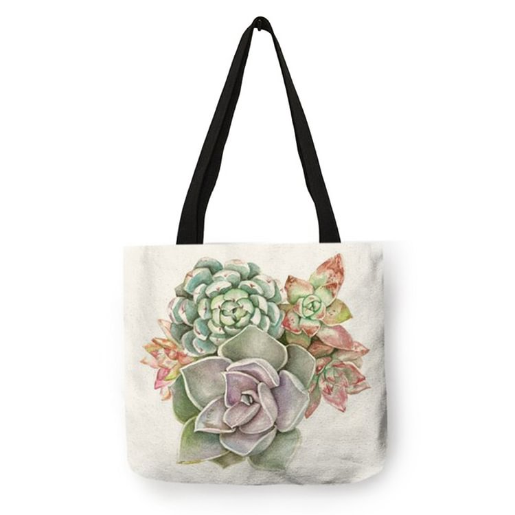 succulent Plants - Linen Tote Bag