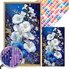 Bouquet blanc 5d DIY partiel AB carr&eacute; complet avec des kits d&rsquo;art de peinture en diamant pour adultes d&eacute;butants d&eacute;coration int&eacute;rieure peintures diamants art de pierres pr&eacute;cieuses 17,72x29,53 pouces